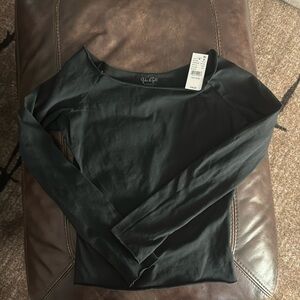 Black off the shoulder shirt